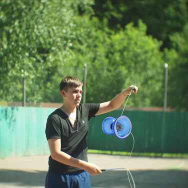 Іграшка на трьох підшипниках yoyo diabolo з професійним стрижнем, міцні прозорі чашки