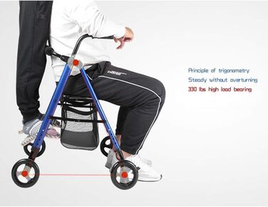 Ходунки Walker Rollator з сидінням, сталеві розбірні ходунки з регульованою висотою та алюмінієві ходунки з 6-дюймовими колесами