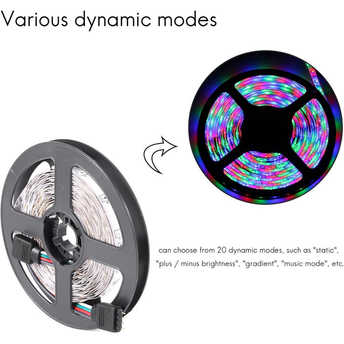 М RGB світлодіодна стрічка Зміна кольору музики Синхронізація кольору для прикраси Світлова стрічка для домашньої вечірки з пультом дистанційного керування, 4 шт., 5