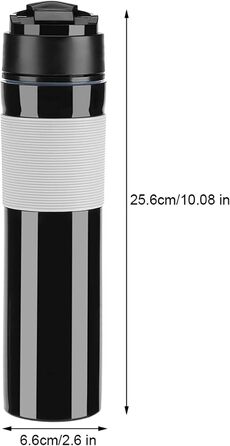 Портативний прес для кави Natudeco, прес для кави Пляшка Чай Кавоварка Френч Прес Кавоварка Дорожня чашка для пиття Відповідна туристична преса для офісу На свіжому повітрі Подорож Відпочинок на ходу (чорний)