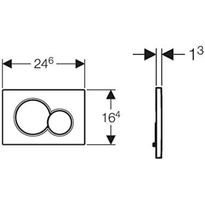 Панель змиву Geberit 115770115 Sigma01, пластикова для 2-х кількісного змиву (11 610'Д x 6 890'Ш x 1 770'В, глянцева хромована)