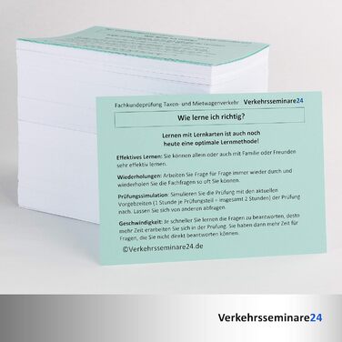 Флеш-картки Підприємець з прокату таксі з Verkehrsseminare24 500 флеш-карток у комплекті з коробкою для зберігання