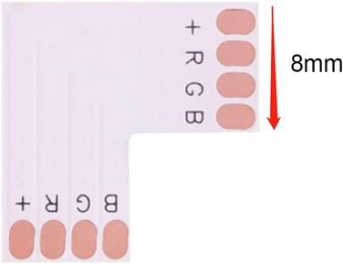 Мм світлодіодний штекер L-подібної форми 8 мм 4-контактний RGB 3528 2835 5050 Світлодіодна стрічка Кутовий роз'єм Адаптер для встановлення дроту 4-контактний 8 мм L, 10 шт., 4PIN 8