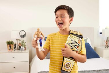 Пояс Mattel WWE Championship, рольова гра та костюм Беззаперечного чемпіонату WWE Universal Championship, приблизно 100 см завдовжки зі штучної шкіри з унікальною індивідуальною настройкою, HYJ35