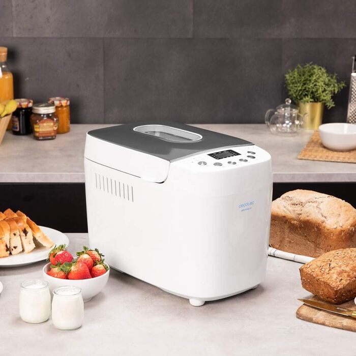 Хлібопічка Cecotec Bread&Co 1500 PerfectCook. 850 Вт, 1,5 кг, 15 програм, 15 програмованих годин, 2 резистори, піддон, який можна мити в посудомийній машині, книга рецептів 1,5 кг