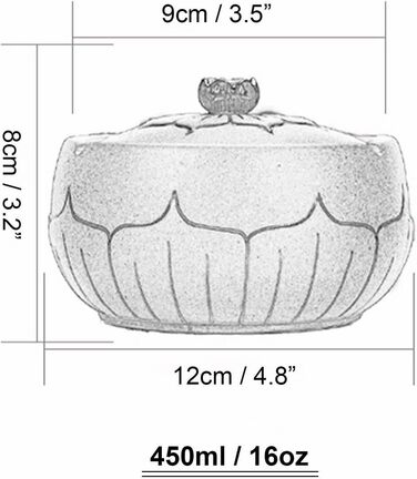 Попільничка TYMYYS з кришкою велика, вітропопільничка для вулиці, попільничка керамічна, вітропопільничка керамічна, попільничка без запаху - чорний лотос 12x12x8см, 450мл Чорний лотос 12x12x8см, 450мл