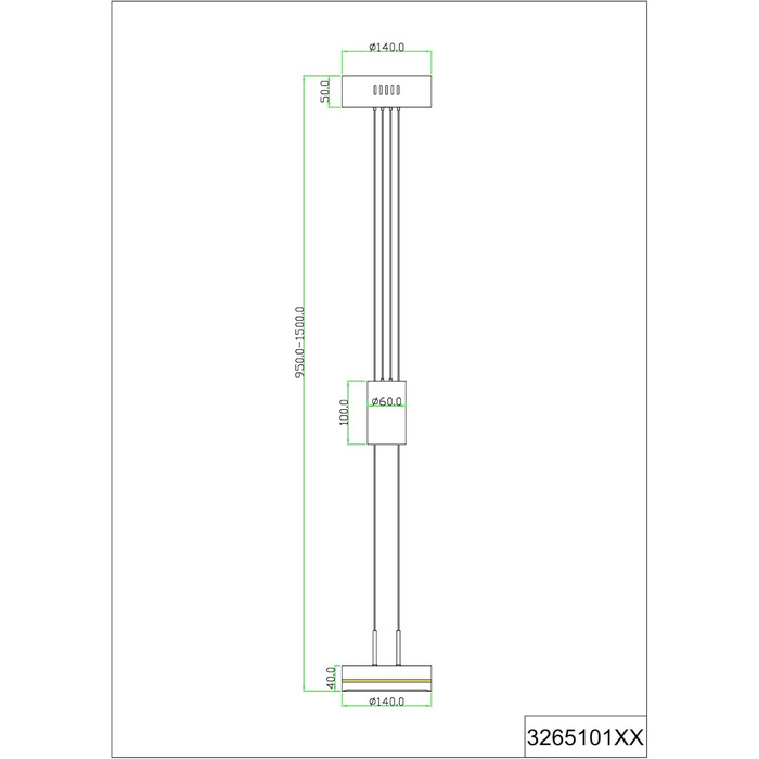 Світлодіодний торшер Trio Lights Franklin 426510208, Метал в т.ч. 35 Вт LED, зміна кольору, диммер (нікель-матовий, підвісний 1-полум'я)