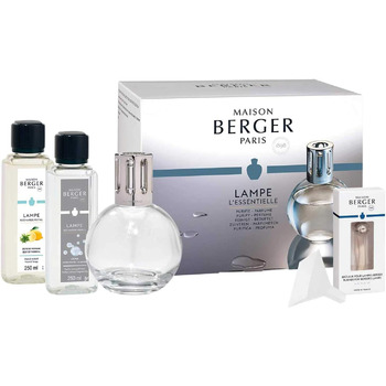 Ароматична лампа Lampe Berger Starter Set Essentiel, скло, прозоре/срібло, 15 см