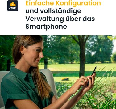 Газонокосарка-робот без обмежувального дроту, до 300 м, до 2 зон косіння, Інтелектуальний план косіння для точної навігації, Пакет даних протягом усього терміну служби, Планування через додаток STIGA ROBOT A300, 300