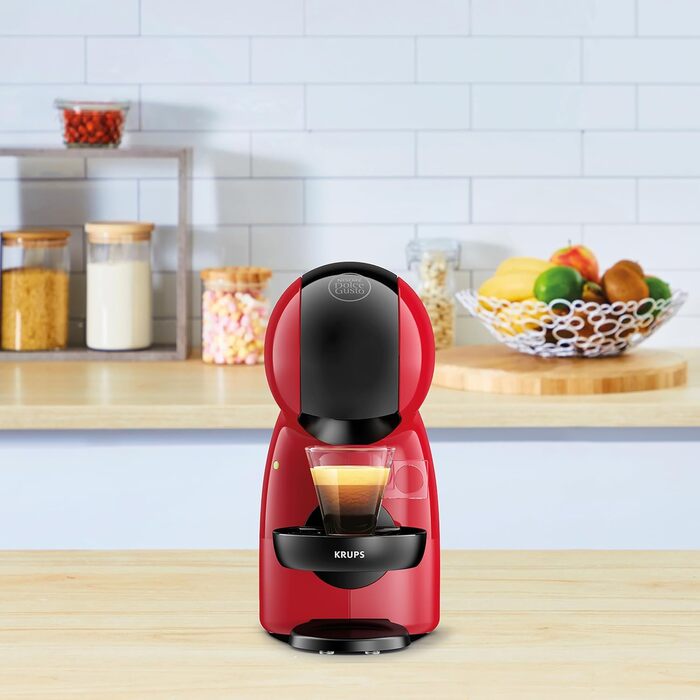 Кавова капсульна машина Krups KP1A35 Nescaf Dolce Gusto Piccolo XS 15 бар ультракомпактний Еспресо високого тиску Понад 30 кавових творінь Автоматичне вимкнення Червоний/Чорний Червоний і чорний