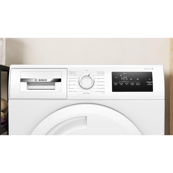 Сушарка Bosch Home Appliances WTN83203 Series  до 4, 8 кг з антивібраційною конструкцією більшою стабільністю, чутливою системою сушіння