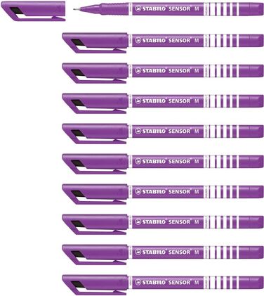 З підпружиненим наконечником - STABILO SENSOR M - medium - упаковка 10 шт. - фіолетовий