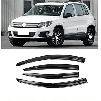 Автомобільний вітровий дефлектор для VW Tiguan 2010-2014 2015 2016 Козирки на вікна автомобіля Дощовик Вентиляційний козирок Дефлектор бокового вітру Димовий вентиляційний отвір Аксесуари 4 шт.