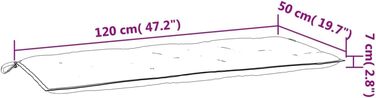 Подушка для садової лавки, Подушка для сидіння на відкритому повітрі, Подушка для садової лавки, Подушка для лавки, Подушка для лавки, сіра 120x50x7см Оксфордська тканина
