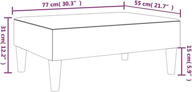 Оксамитова підставка для ніг, жовтий, 77 x 55 x 31 см, 379561