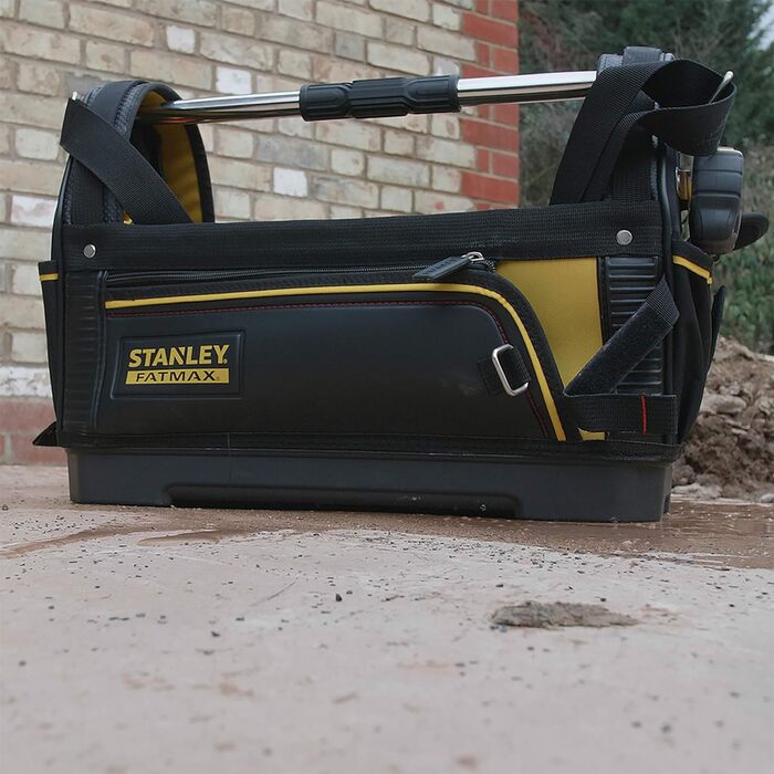 Тримач для інструментів Stanley FatMax (сумка для інструментів 48 см x 25 см x 33 см, нейлон 600 деньє, водонепроникна пластикова основа, ергономічна гумова ручка, рама сталева посилена, регульований плечовий ремінь) 1 Чорний