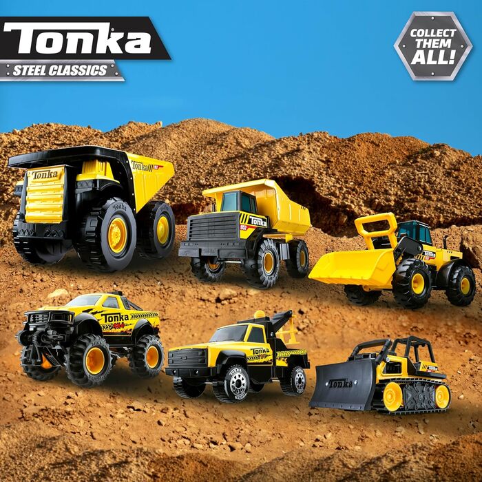 Бульдозер Steel Classics, Tonka, дитяча іграшка-бульдозер, будівельна іграшка для творчої гри, жовто-чорна, для дітей віком від 3 років і старше