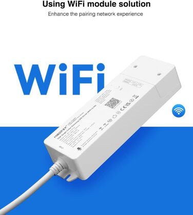 Контролер світлодіодної стрічки Milight Miboxer 5 в 1 WiFi, пульт дистанційного керування голосовим керуванням Storeo Alexa Google Home і керування APP, не потрібна коробка Wi-Fi, сумісна з 5 режимами виводу, (Wl1-p75v24)