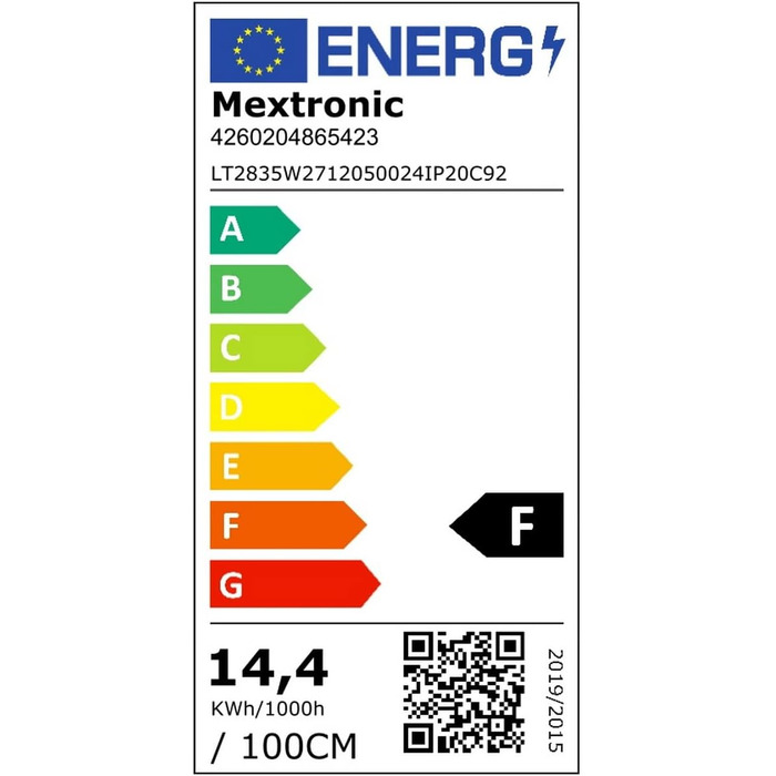 Світлодіодна стрічка Mextronic тепла біла/LED стрічка (2700k) CRI 92, 72 Вт, 5 метрів, IP20