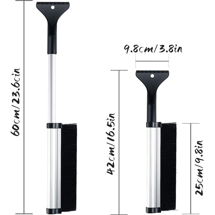 Автомобільна мітла для яєць зі скребком для льоду, зимова мітла, автомобільний скребок для льоду, щітка для снігу 2-в-1, скребок для льоду з мітли, для лобового скла та вікна автомобіля, підходить для вантажівки та позашляховика