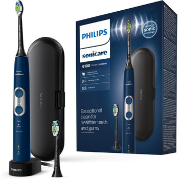 Акумуляторна електрична зубна щітка Philips Sonicare HX6871/47 ProtectiveClean 6100 - темно-синій