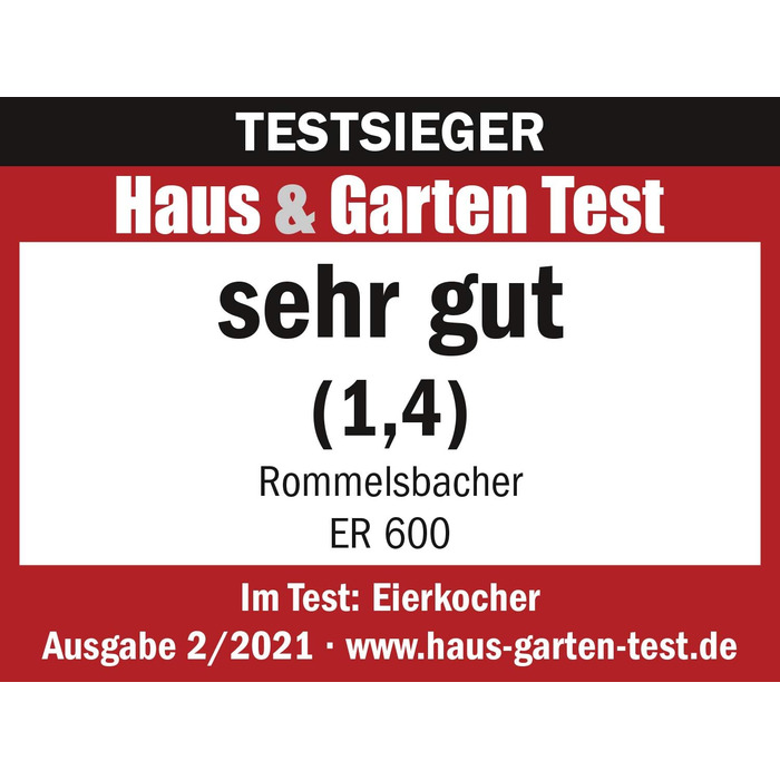 Яйцеварка ROMMELSBACHER ER 600 - на 1-6 яєць, регульований ступінь твердості, електронний контроль часу приготування, нагрівальна чаша з нержавіючої сталі, мірний стакан з яєчнозбірником, 400 Вт, нержавіюча сталь/чорний