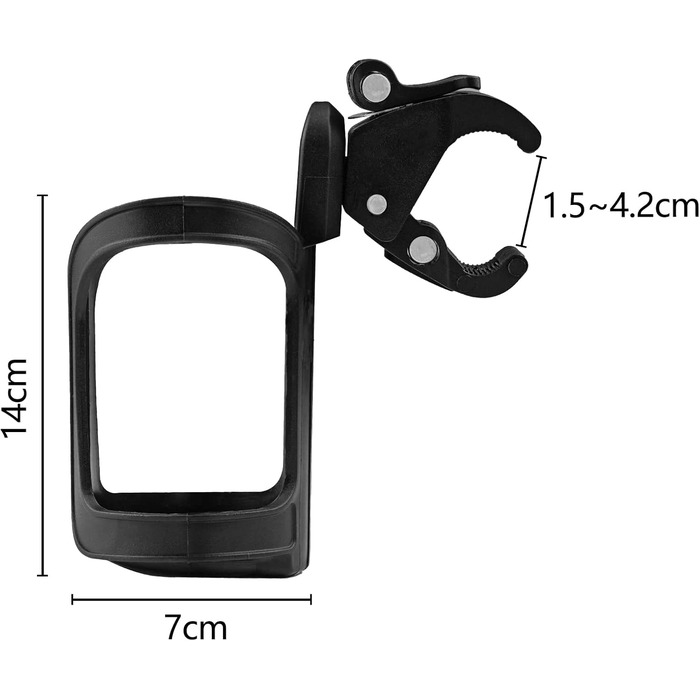 Тримач для пляшок Gvolatee з 2 упаковками, коляска з тримачем для чашки з можливістю обертання на 360 градусів, легкий тримач для пляшки для пиття без гвинтів, для велосипеда, гірських велосипедів, шосейного велосипеда, інвалідного візка (чорний)