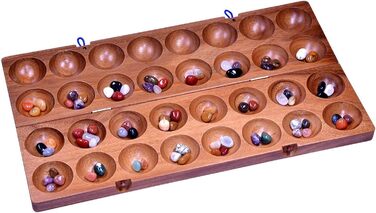 ЛОГОГРАММА Hus - Bao - Kalaha - Mancala - Gemstone game - Гра з дорогоцінних каменів з деревини Самена, в т.ч. з дорогоцінними каменями