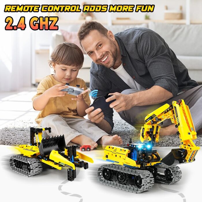 Подарунки для дітей Хлопчики від 6 7 8 9 10 11 12 років, 3 IN 1 Remote Controlled Technology Construction Toy Set, 430 Pieces RC Excavator Robot Site App & Remote Control, Technic STEM Construction Kits