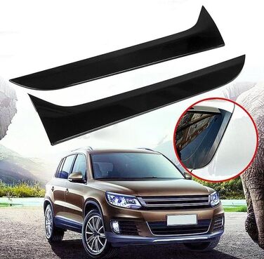 Спойлер заднього скла для VW Для Tiguan MK1 2012-2016 1 пара автомобілів Бічний спойлер заднього скла Повітряний спліттер Бічні закрилки заднього скла Автозапчастини Автомобільний спойлер заднього скла крило (колір глянцевий чорний)