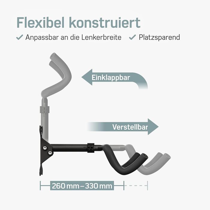 Тримач для велосипеда Borgen Bicycle Wall Mount I - Кут нахилу та відстань до стіни регулюється до 20 кг, складний, MTB, шосейний велосипед - надзвичайно м'яка підкладка