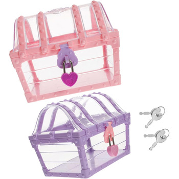 Скарб скриня ювелірні вироби коробка для зберігання коробка таємнича коробка прикраса вечірки зарахування до школи прикраса коробка скарбниця з замком декоративні коробки коробка скарбниця великі подарунки пластик, 2pcs