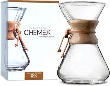 Кавоварка Chemex CM-10A, банка, 900 мілілітрів, прозора ука прозора