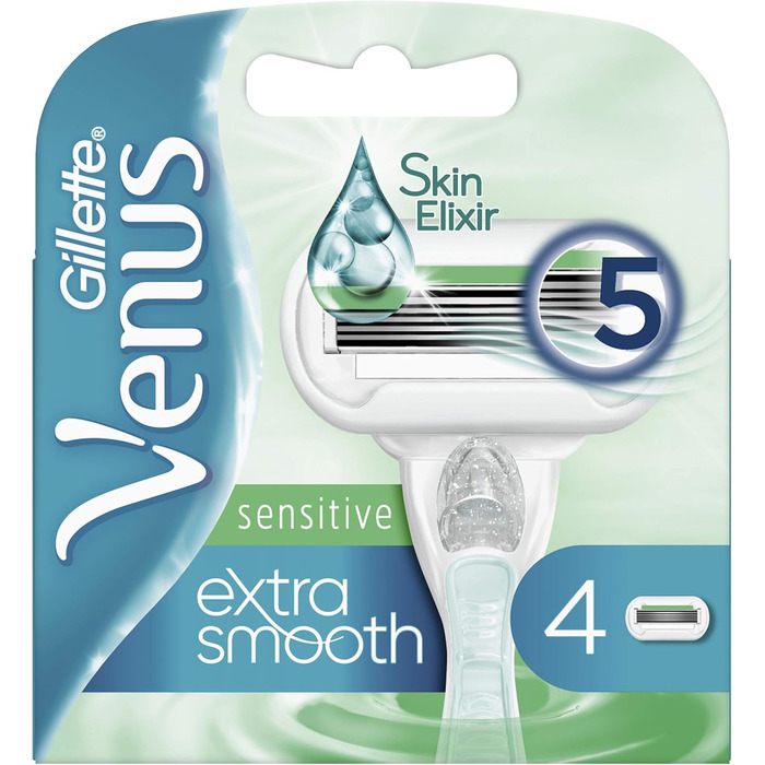 Леза для бритви Gillette Venus Extra Smooth жіночі зі зволожувачами для захисту шкіри, 4 змінних леза