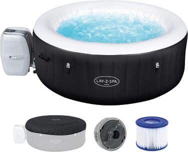 Гідромасажна ванна Bestway LAY-Z-SPA Miami AirJet, 180 x 66 см, 2-4 людини, кругла, чорна