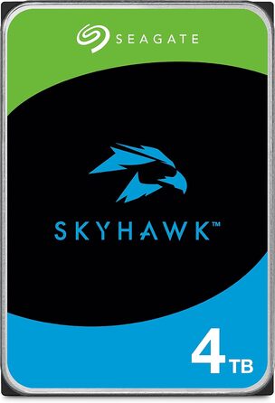 Внутрішній жорсткий диск Seagate SkyHawk 4 ТБ, запис відео до 64 камер, 3,5 дюйма, 64 МБ кеш-пам'яті, SATA 6 ГБ/с, сріблястий, FFP, вкл. 3 роки служби порятунку, номер моделі ST4000VXZ16