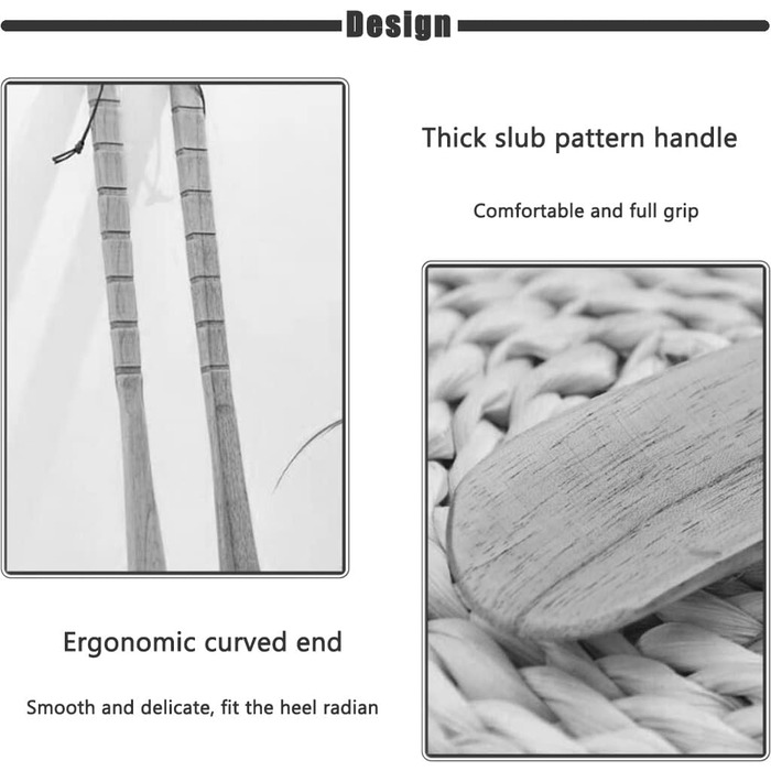 Ріжк для взуття з довгою ручкою для літніх людей, чоловіків, домашнього господарства, середньої довжини ріжк для взуття для чоловіків і жінок, простий у використанні помічник для взуття зі шнурком, підйомник взуття з малюнком Slub Design 54 см Темно-черво