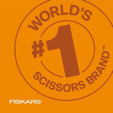 Універсальні ножиці Fiskars для лівшів, ергономічної форми, 20,3 см, ножиці з нержавіючої сталі, паперу та тканини для офісу, декоративно-прикладного мистецтва, червоні (7 дюймів)