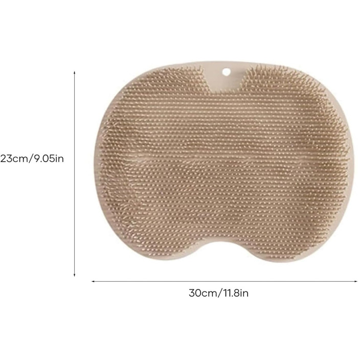 Велика нековзна силіконова масажна подушечка Щітка для ніг, Скрабер для ніг і спини для душу, Масажна подушка для ванни для ніг з нековзними присосками (коричневий)