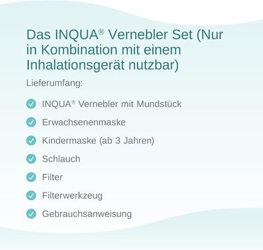 Набір небулайзерів INQUA для інгаляційних пристроїв, небулайзер з мундштуком, з'єднувальна трубка, доросла маска, дитяча маска, повітряний фільтр з інструментом для видалення, аксесуари для інгалятора