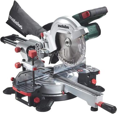 Акумуляторна поперечна пила Metabo KGS 18 LTX 216 (619001850) 18 В картонна коробка з функцією протягування, напруга акумулятора 18 В, опорна поверхня 345 x 730 мм, макс. ширина різання 90/45 305 / 205 мм. Ширина різання 90/45 305 / 205 мм