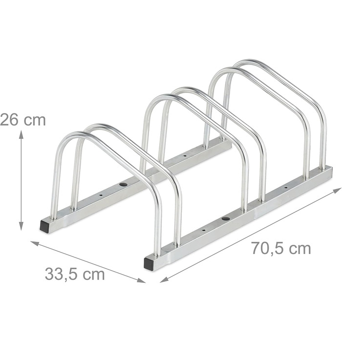 Велосипедна стійка підлогова, на 3 велосипеди, ширина шини до 50 мм, металева, гараж, велосипедна стійка, срібло
