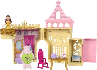 Іграшка Disney Princess, ляльковий будиночок Belle's Stacking Castle з маленькою лялькою та 8 деталями, натхненний фільмом Діснея, іграшки для подорожей та подарунки для дітей Belle's Castle, 52 -