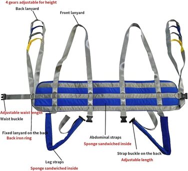 Слінг для роз'ємних ніг для людей похилого віку з обмеженими можливостями, слінг для пацієнтів, ремінь для перенесення сходів, слінг для пацієнта на все тіло, медичні допоміжні засоби для ходьби та стояння, переноски, пацієнти