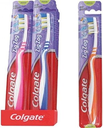 Зубна щітка Colgate Zig Zag Medium Multicolor ука (12 уп), 12 шт.