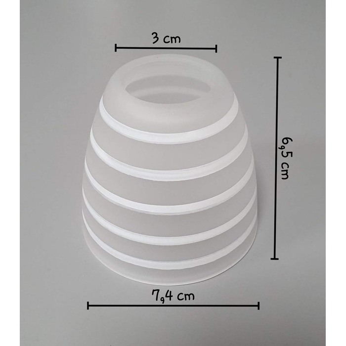 Скло лампи біле / чітка спіральна форма/точковий дизайн E14 змінний абажур скляний абажур запасне скло для підвісного світильника настільна лампа, наприклад, для світлодіодної лампи (смугаста, матова/біла)
