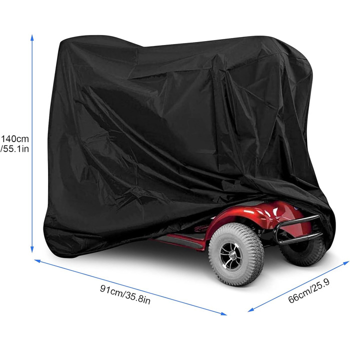 Чохол для скутера Mobility Чохол для скутера, захисний чохол 140 * 66 * 91 см для зберігання інвалідного візка та скутера, накидка від дощу на вулиці 140 * 66 * 91 см