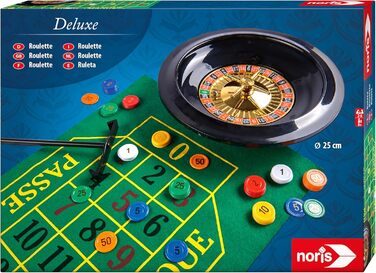 Рулетка Noris 606102025 Deluxe Set Roulette - з 2 сталевими кульками, 60 фішками та іншими аксесуарами для справжнього відчуття казино, віком від 8 років і старше