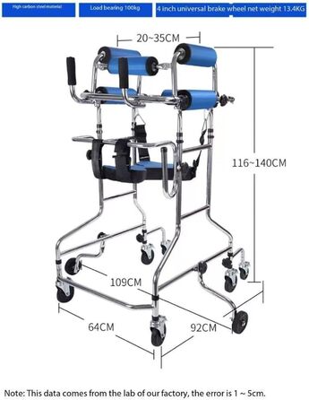 Стояча рама для реабілітації геміплегії у людей похилого віку, тренування нижніх кінцівок, регулювання висоти, допоміжний засіб для ходьби для пацієнтів з обмеженою рухливістю, допоміжний засіб для ходьби з 8 колесами для