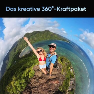 Набір початкового рівня Insta360 X3 водонепроникна 360 екшн-камера з 1/2-дюймовим сенсором, 5,7K 360, 72 Мпікс 360 фото, стабілізація, 2,29-дюймовий сенсорний екран, вібрація, редагування AI, пряма трансляція